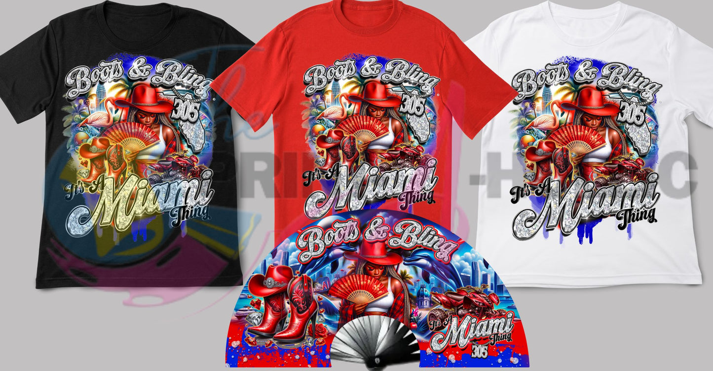 Boots & Bling Shirt & Fan