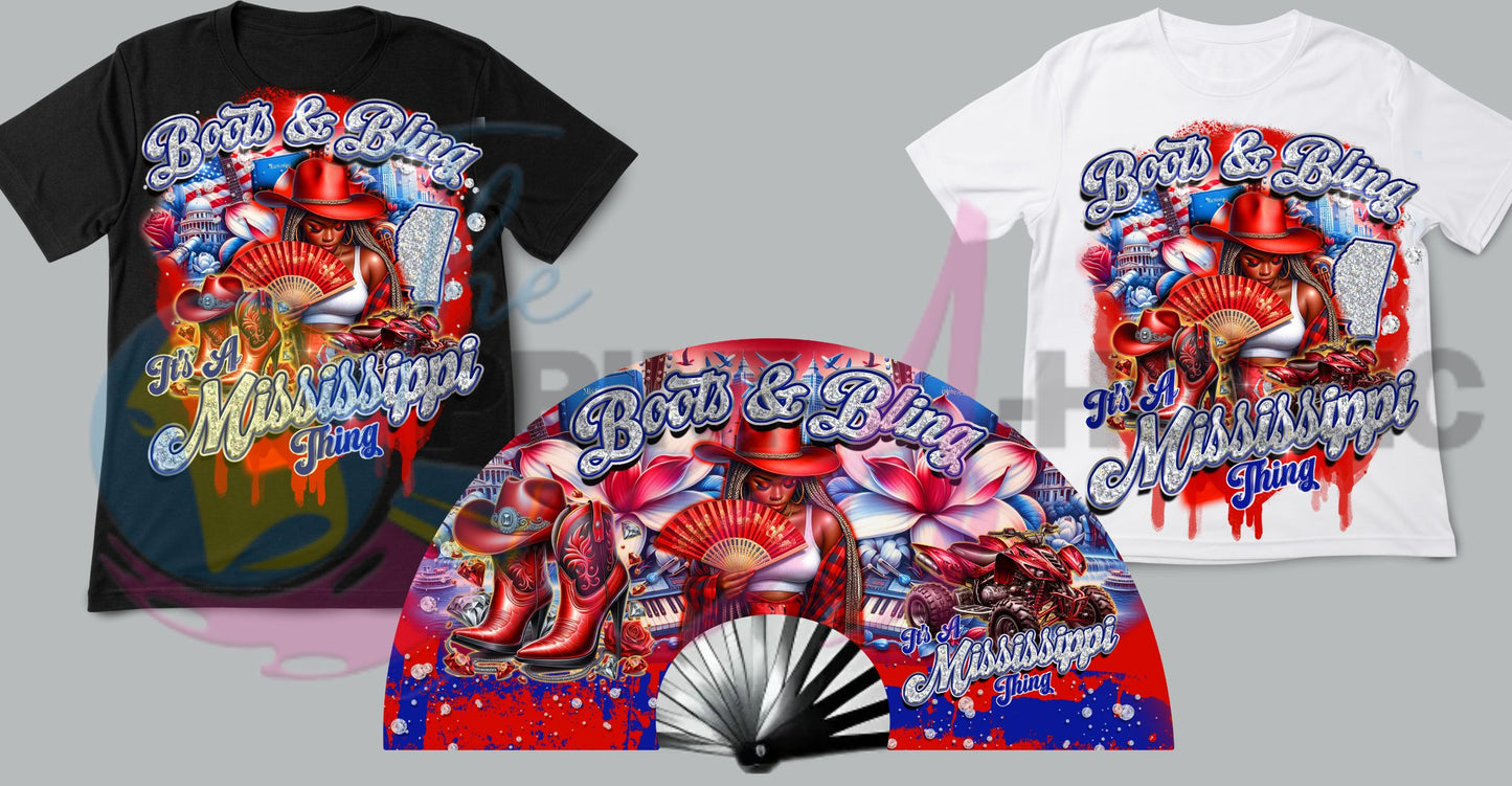 Boots & Bling Shirt & Fan